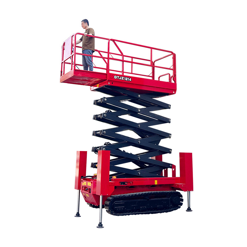 Self-propelled hydraulic lifting platform outdoor off-road aerial work vehicle fully self-propelled crawler scissor lift platform